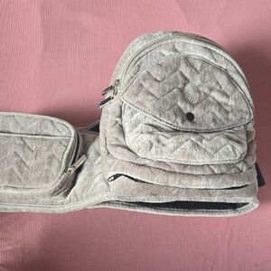 Tushbaby Quilted Silver Velvet Strapless Baby Hipseat